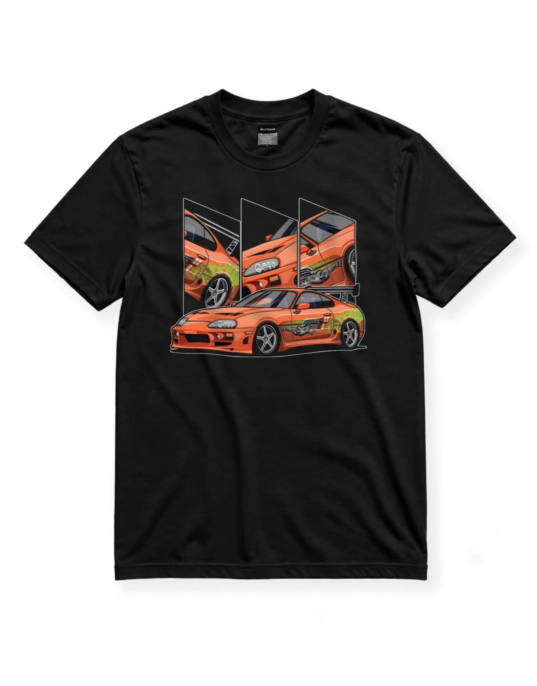 Toyota Supra MK4 JDM Araba Baskılı Siyah Regular Fit Tişört – Japon Spor Otomobil Temalı Unisex thumbnail 4
