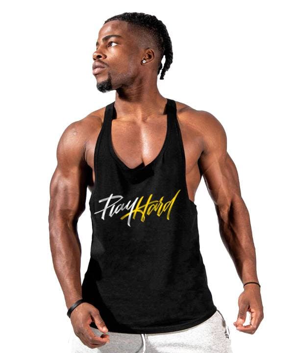 Play Hard Gym Fitness Tank Top Athletic Tank Top Black