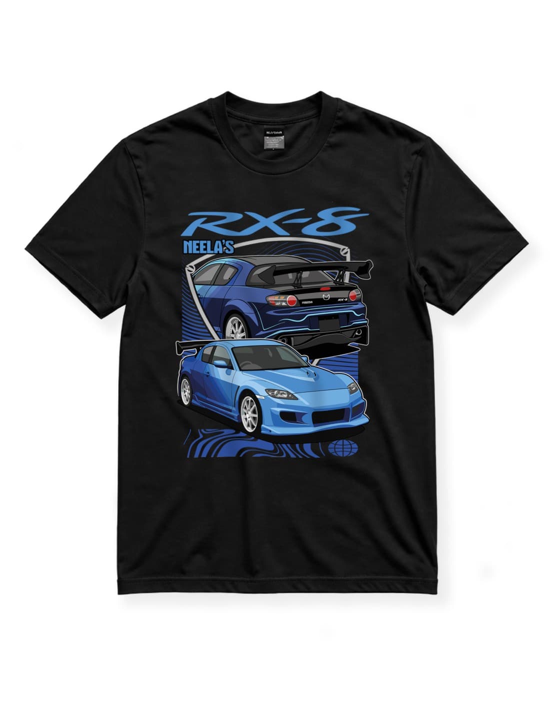 Mazda RX-8 JDM Araba Baskılı Siyah Regular Fit Tişört – Japon Spor Otomobil Temalı Unisex thumbnail 4