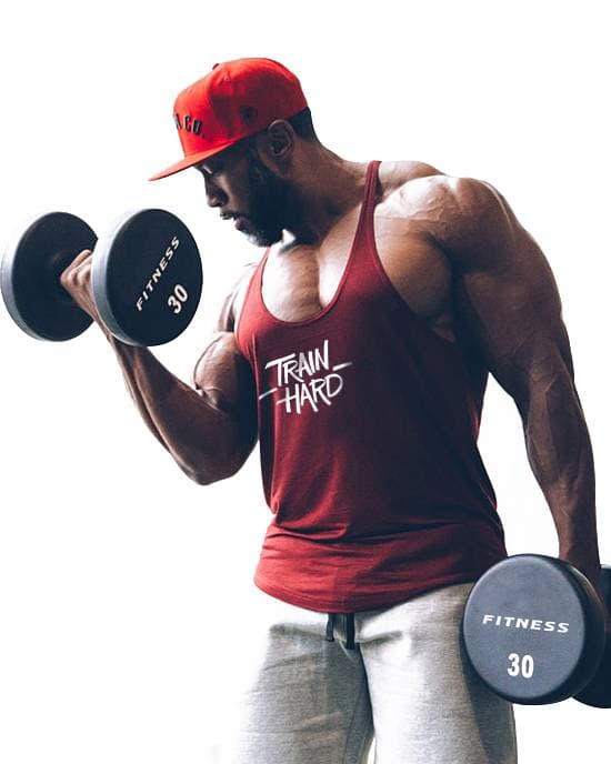 Train Hard Fitness Gym Tank Top Sporcu Atleti Bordo