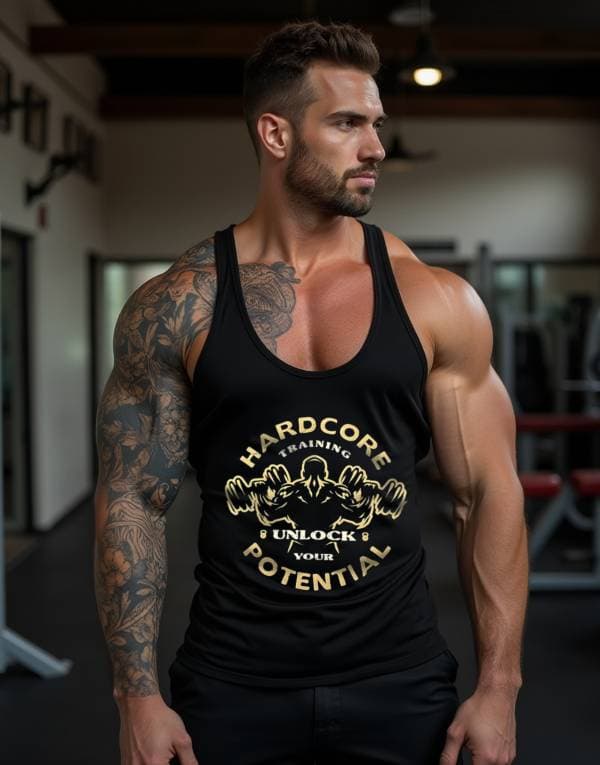 Potential Fitness Gym Tank Top Athletic Tank Top Black