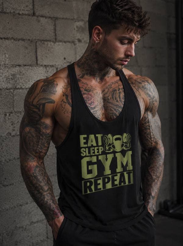 Eat Fitness Gym Tank Top Sporcu Atleti Siyah