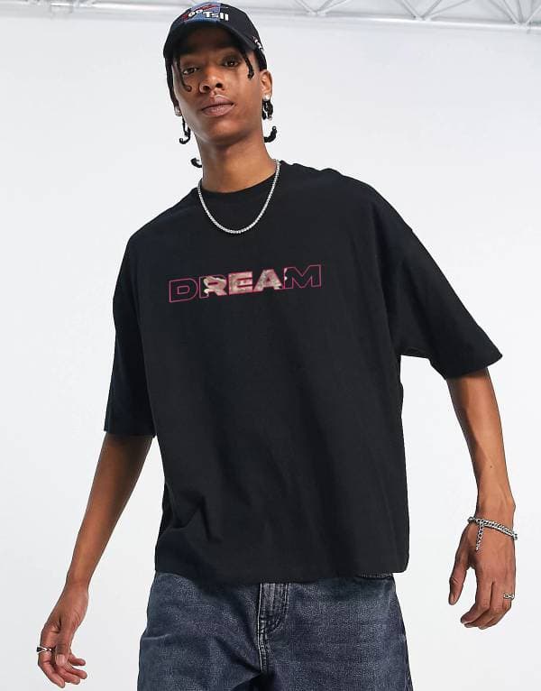 Dream Oversize T-Shirt Siyah thumbnail 2