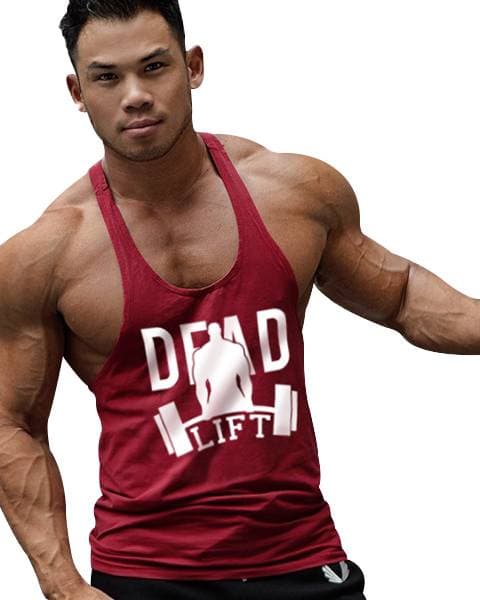 Dead Lıft Fitness Gym Tank Top Athletic Tank Top Burgundy